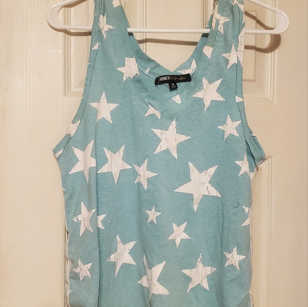 Blue and white stars tank